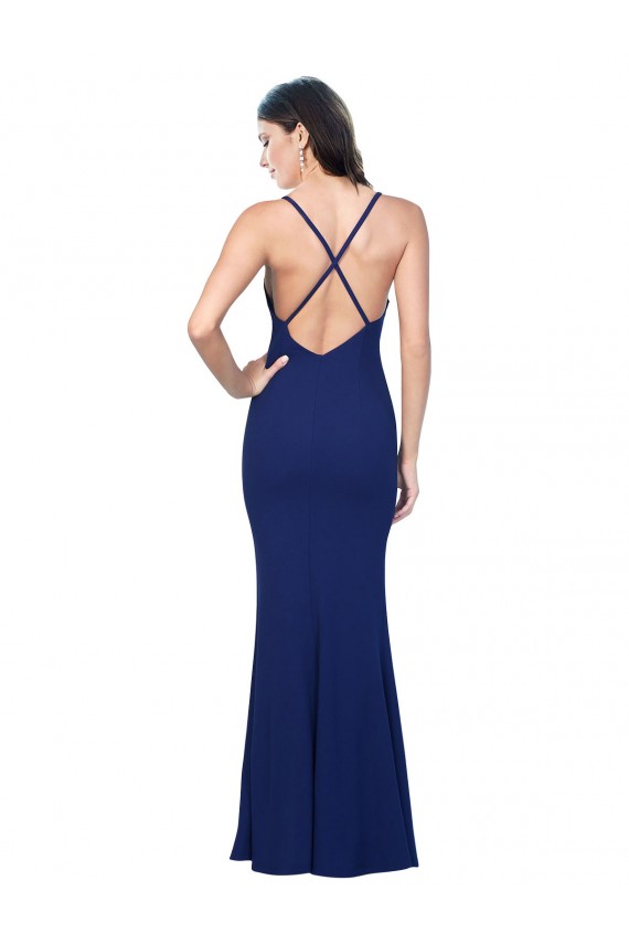 Sheath V-Neck Stretch Crepe Long Royal Blue Formal Evening Gown / Prom Dress / Bridesmaid Dress Belfast