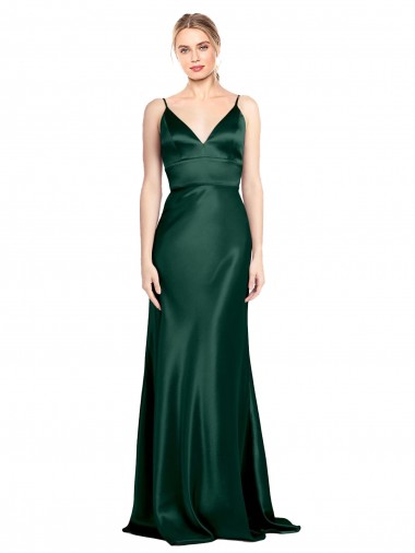 Sheath High Neck Stretch Satin Long Hunter Formal Evening Gown / Prom Dress / Bridesmaid Dress Belfast