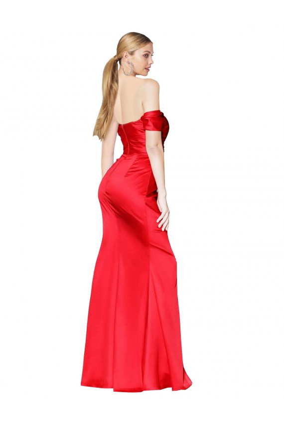 Mermaid High Neck Stretch Satin Long Red Formal Evening Gown / Prom Dress / Bridesmaid Dress Belfast