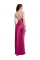 A-Line V-Neck Stretch Satin Long Fuchsia Formal Evening Gown / Prom Dress / Bridesmaid Dress Belfast