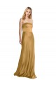 A-Line Strapless Stretch Satin Long Gold Formal Evening Gown / Prom Dress / Bridesmaid Dress Belfast
