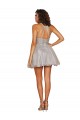 A-Line Halter Neck Tulle Short Silver Bridesmaid Dress Belfast