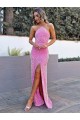 Sheath Halter Neck Velvet Sequins Long Shown Color Velvet Sequin Prom Dress / Evening Dress Belfast