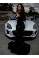 Sheath One Shoulder Velvet Sequins Sweep Train Black Velvet Sequin Prom Dress Belfast