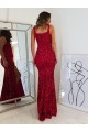 Sheath Square Neck Velvet Sequins Long Burgundy Velvet Sequin Prom Dress / Evening Dress Belfast