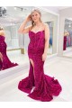 Sheath Sweetheart Velvet Sequins Sweep Train Shown Color Velvet Sequin Prom Dress / Evening Dress Belfast
