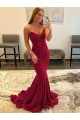Sheath Sweetheart Velvet Sequins Sweep Train Burgundy Velvet Sequin Prom Dress / Evening Dress Belfast