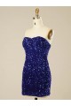 Sheath Sweetheart Velvet Sequins Short Shown Color Velvet Sequin Prom Dress Belfast