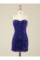 Sheath Sweetheart Velvet Sequins Short Shown Color Velvet Sequin Prom Dress Belfast