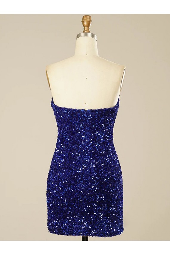 Sheath Sweetheart Velvet Sequins Short Shown Color Velvet Sequin Prom Dress Belfast