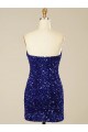 Sheath Sweetheart Velvet Sequins Short Shown Color Velvet Sequin Prom Dress Belfast