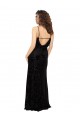 Sheath V-Neck Floral Velvet & Stretch Velvet Long Black Bridesmaid Dress Belfast