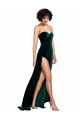 A-Line Sweetheart Stretch Velvet Sweep Train Dark Green Semi Formal Evening Dress / Prom Dress / Bridesmaid Dress Belfast