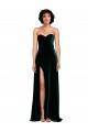 A-Line Sweetheart Stretch Velvet Sweep Train Dark Green Semi Formal Evening Dress / Prom Dress / Bridesmaid Dress Belfast