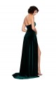 A-Line Sweetheart Stretch Velvet Sweep Train Dark Green Semi Formal Evening Dress / Prom Dress / Bridesmaid Dress Belfast